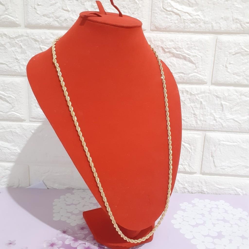 KALUNG TITANIUM TAMBANG PERHIASAN WANITA 70CM Emas