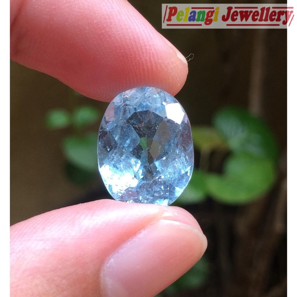 Batu Natural Blue Topaz Brazil/ Sky Blue Topaz HQ