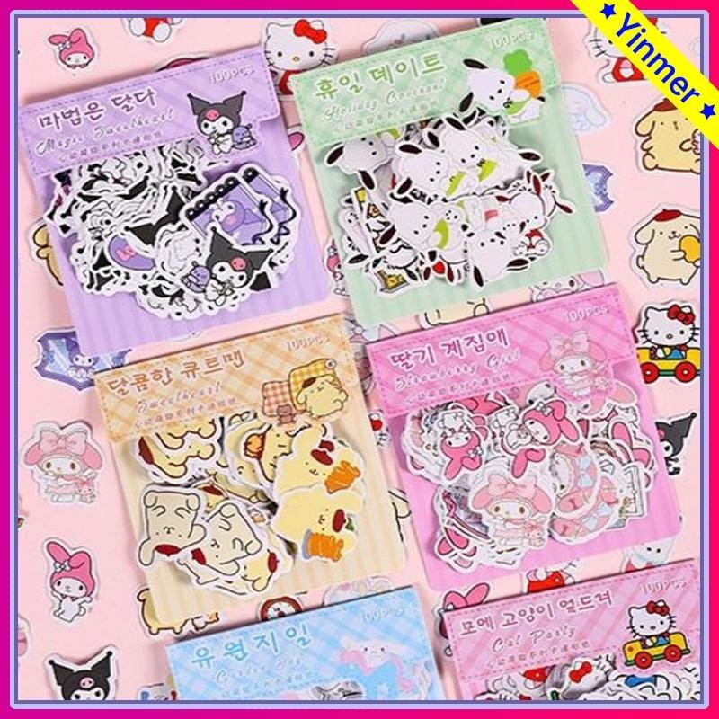 

COD Stiker kartun kreatif Sanrio seri buku catatan lucu stiker dekoratif-Yinmer