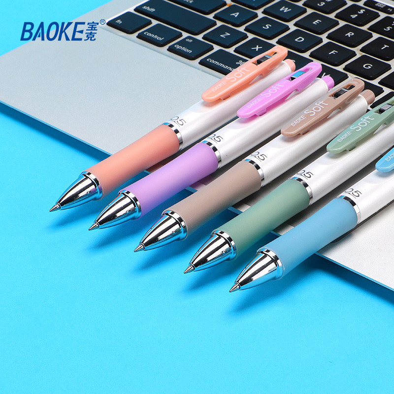 

BAOKE Gel Pen / Pulpen Gel Retractable 5 Warna Halus Menulis Gel Pena 0.5mm Pegangan Karet PC3968