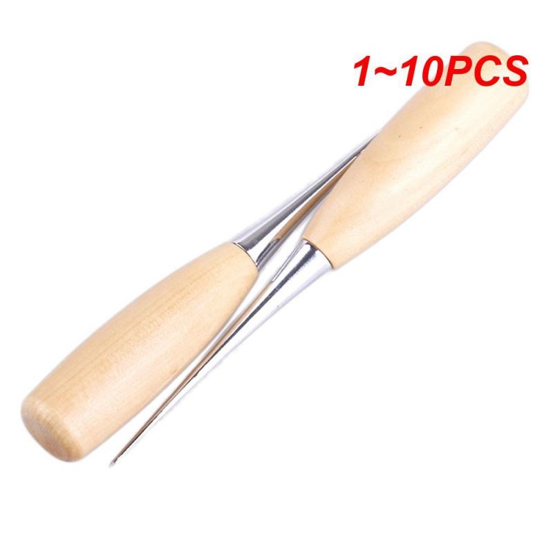 

1~10PCS Wooden Handle Leather Craft Professional Sewing Punch Hole Tool Leather Craft Stitching Repair Awl Tools Accessories