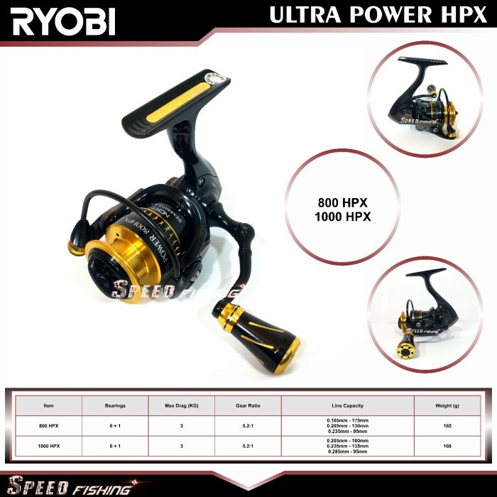 Reel Ryobi Ultra Power 800 HPX Pancing Ultralight Ryobi UP HPX 1000 - 500HPX Green
