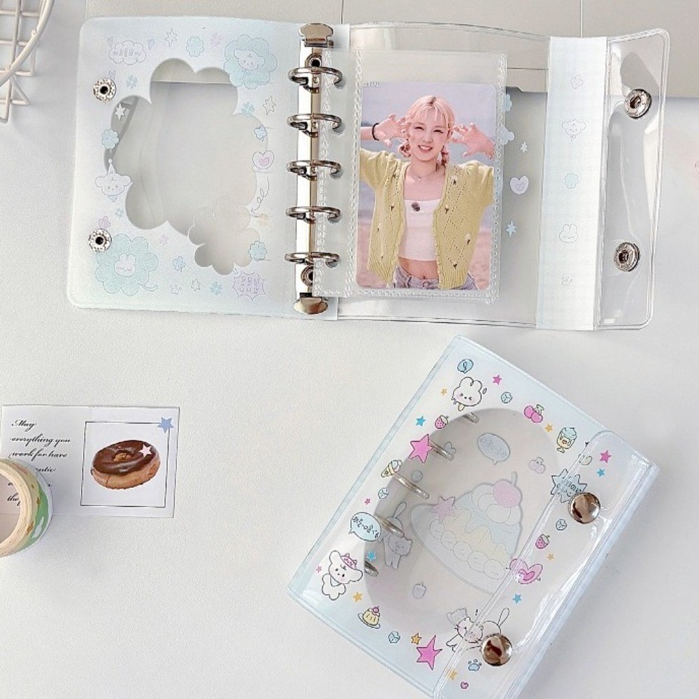 

New Loose-leaf Transparent Binder 5 Holes Planner Agenda M5 Pocket Notebook Ledger Hand Account Book