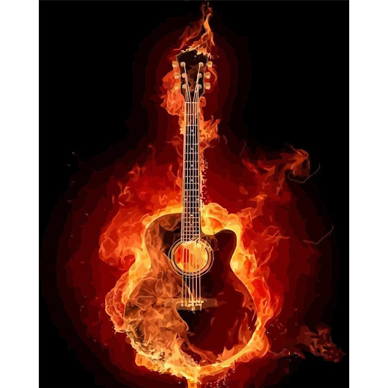 

Painting By Number Guitar Drawing On Canvas Hand Painted Paintings Art Gift DIY Pictures By Numbers Kits Home Decor