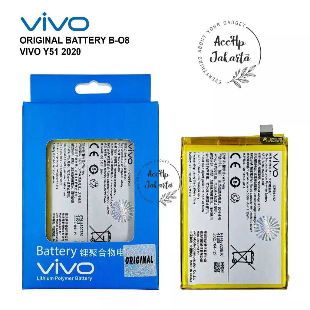Baterai Batre VIVO Y51 2020 Y51A Y53S Y31 B-08 / Batrei Batrai B08 B 08 Original 100% Distributor