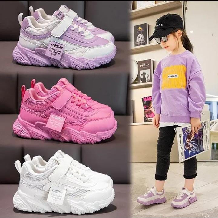 PL26Y AXELINE IMPORT Sepatu Sneakers Anak Perempuan FUCIA