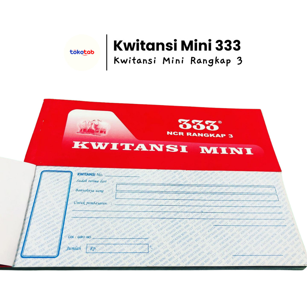 

Tokotab - Buku Kwitansi Mini Rangkap 3 Ply 333 25 Lembar Kuitansi Kecil NCR