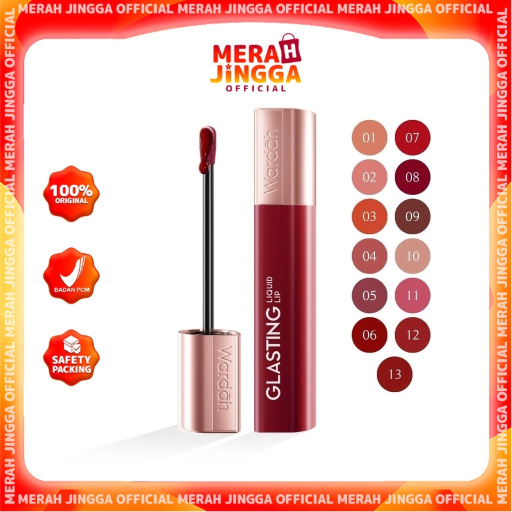 WARDAH Liquid Lip Glasting Indonesia | 3.5g | Merah Jingga Official