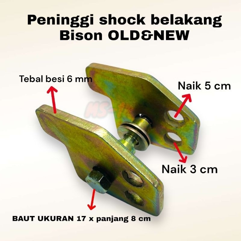 Peninggi Shokbeker Belakang Yamaha Byson Karbu Fi Tebal 6 mm Aksesoris