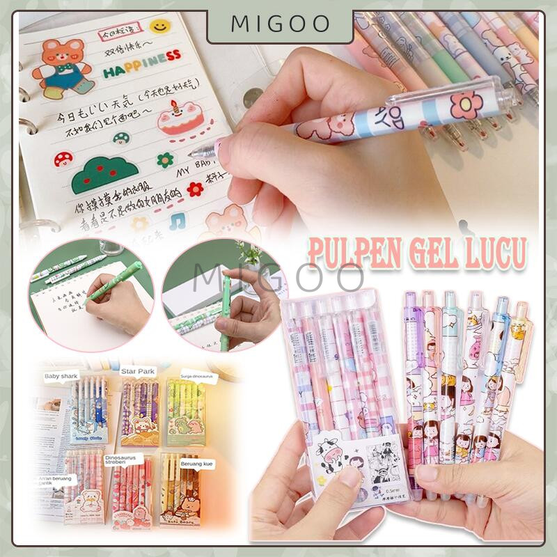 

Set Pen Gel Mekanik Motif Cartoon / Pulpen Gel 6 Pcs / Pulpen Gel Lucu