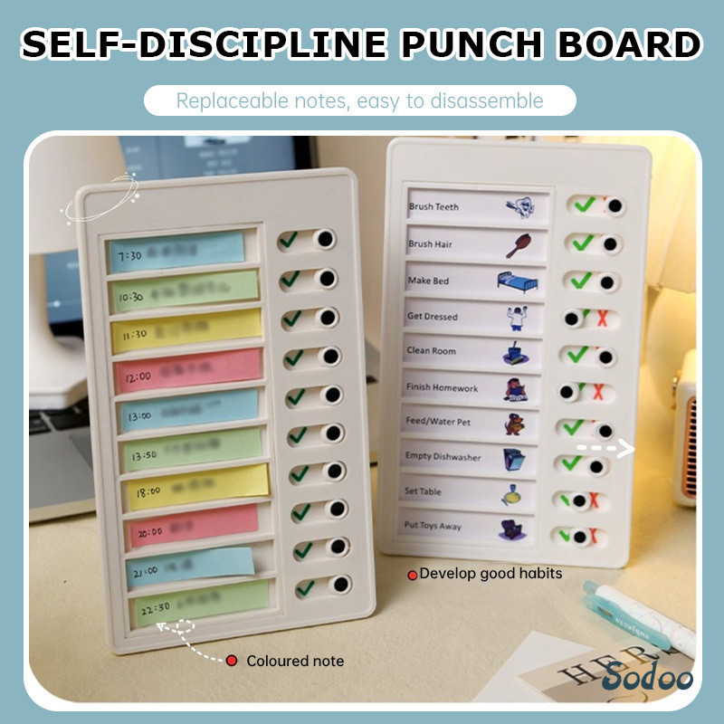 

Disiplin diri kartu punch daftar periksa pesan catatan RV papan plastik buatan sendiri-SO