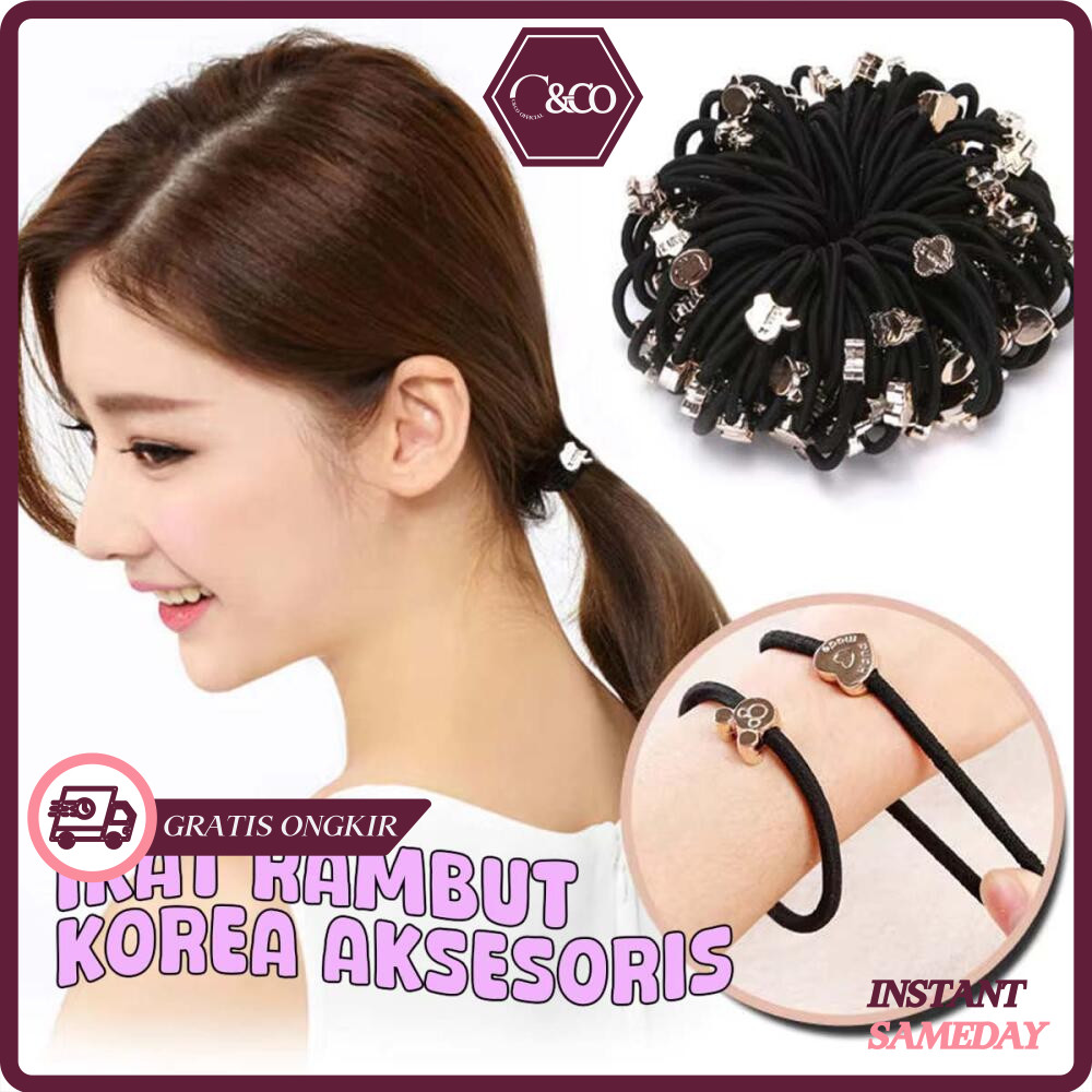 10Pcs Ikat rambut wanita korea Aksesoris Kunciran rambut elastis aesthetic