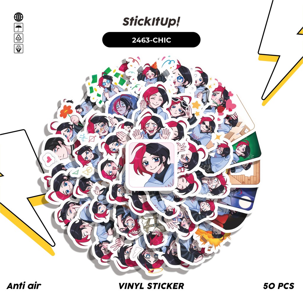 

COD✨ 50 Pcs Stiker Pack FUNNY CHARACTER SCHOOLBOY CHIC STICKER PACK 01 Lucu Aesthetic Vynil Waterproof untuk Freebies Sticker Buku Journal Casing HP Laptop