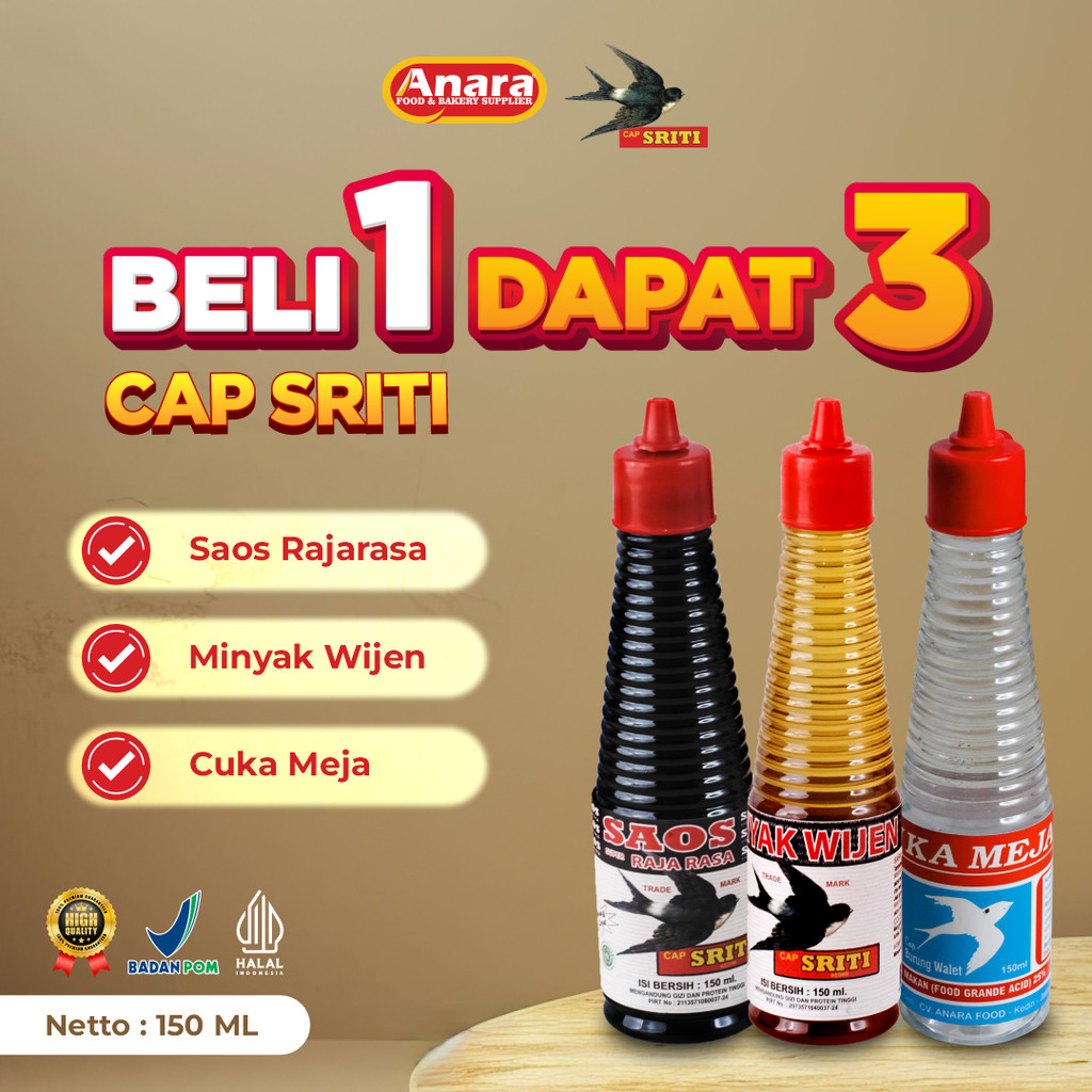 

[Beli1Dapat3] Paket 3In1 Saos RajaRasa Minyak Wijen Cuka MejaBumbu Masakan Tuminasan Seafood Organik