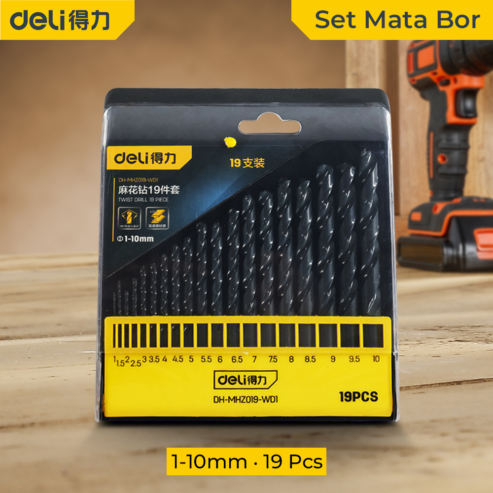 

Deli Mata Bor Power Drill Bits HSS Steel 1-10mm 19 PCS - DH-MHZ019-ED1