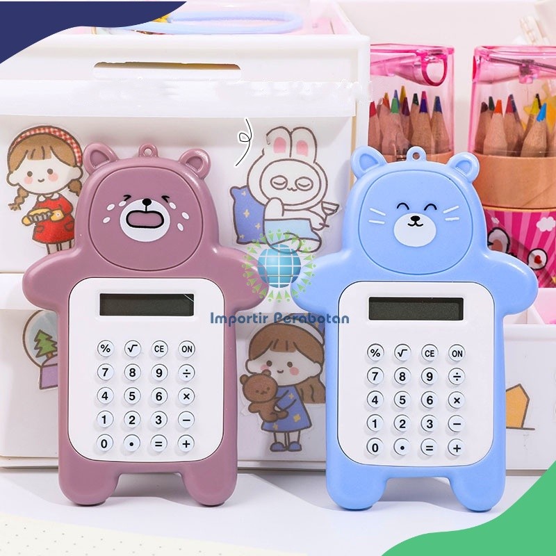 

IMP-J407-Kalkulator Mini 8 Digit Portable Lucu Motif Beruang Calculator Travel Tombol Karet Sekolah Stationary Import Warna Unik