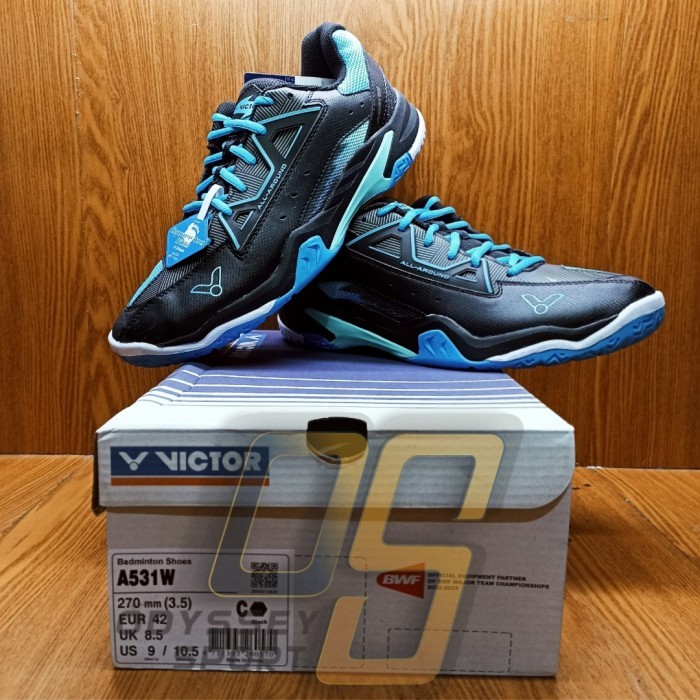 Sepatu Badminton Victor A531W (Black) 100% ORIGINAL - 40