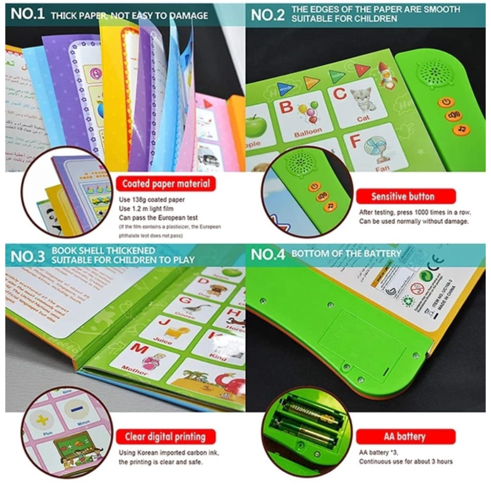 prima UCLEVER Buku Mainan Edukasi Anak English Learning Sound Book EBook  UC1681 shopee