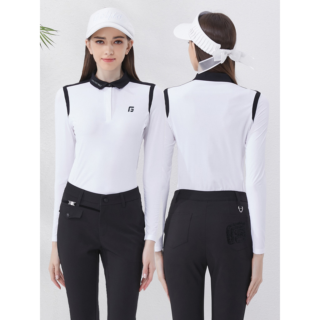 Golf Women's Long Sleeve Women's Summer Ice Silk Top High Waist Pants Korean Versatile Golf Women's 