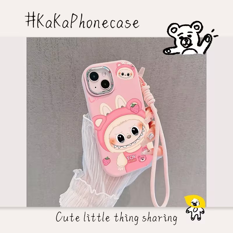 KaKaPhonecase TPU Case Hp Labubu Android Pink Black Casing OPPO A60 A15 A35 A16 A16K A17 A8 A31 A18 
