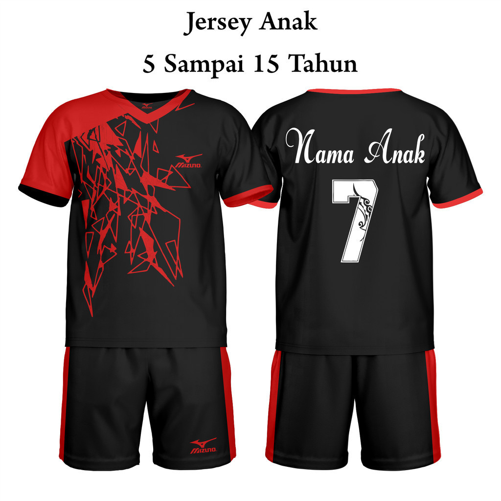 [COD] Baju Bola 5-15 Tahun Jersey Futsal Custom Jersey Bola jersey volly Baju Futsal Sablon Nama + N