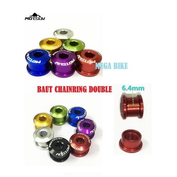 BAUT CHAIN RING MOTSUV DOUBLE CHAINRING bolt CRANK sepeda mtb lipat - Hitam