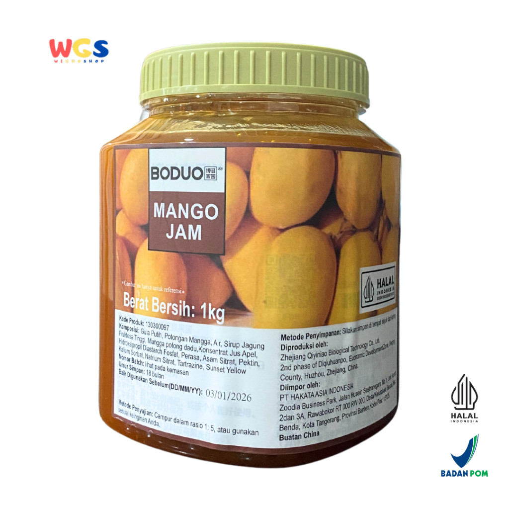 

BODUO Mango Jam Premium 1kg – Selai Mangga Premium Halal & BPOM untuk Kreasi Lezat