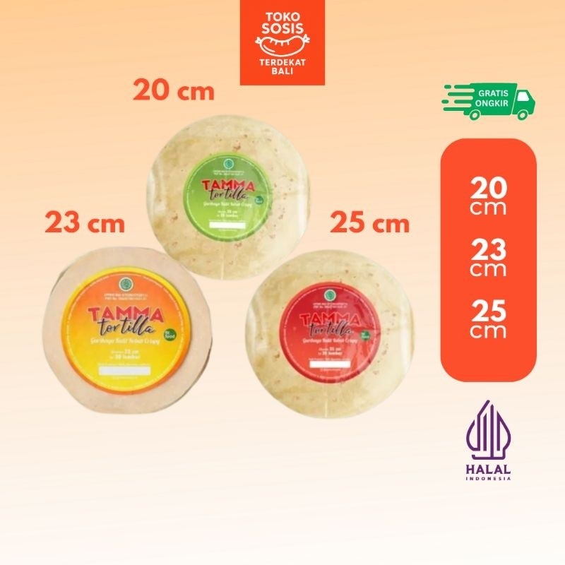 

New Tamma Tortilla 20cm 23cm 25cm Isi 20pcs | Kulit Kebab Mini Sedang BesarPremium