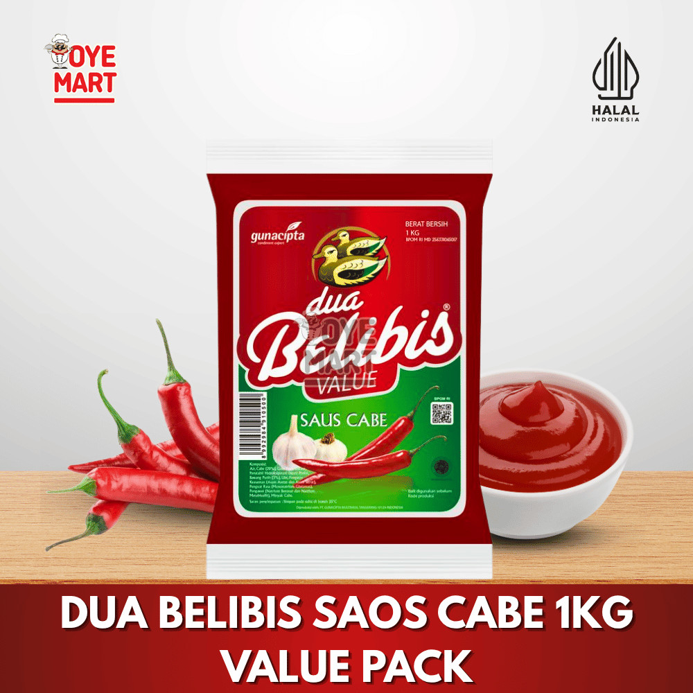 

DUA BELIBIS SAOS CABE 1KG VALUE PACK / SAUS CABE BANTAL 1KG