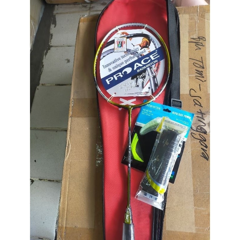 Raket Badminton Pro Ace Thunder Bolt S Original Full Set