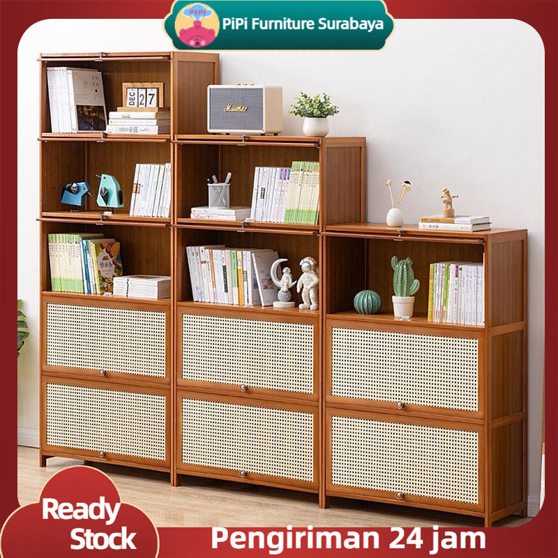 Pipi furniture Rak Lemari Buku Penyimpanan Buku Rak Buku Rak Buku Minimalis Lemari Buku Minimalis Bu