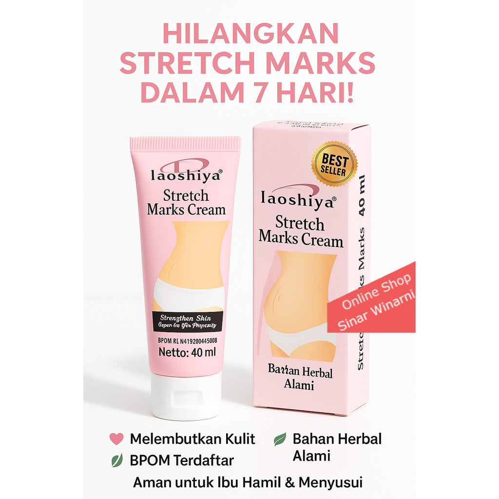 Krim Penghilang Stretch Mark LAOSHIYA – Ampuh Redakan Guratan Putih & Selulit | Kulit Halus, Elastis