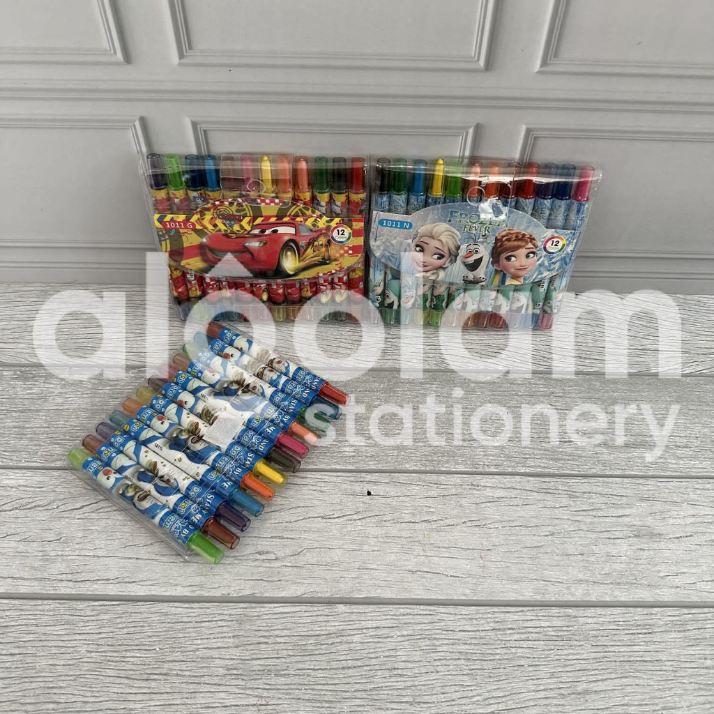 

SATU SET ( 12 WARNA ) Rolling Crayon Crayon Putar Karakter Animasi 12 Warna Pendek lengkap