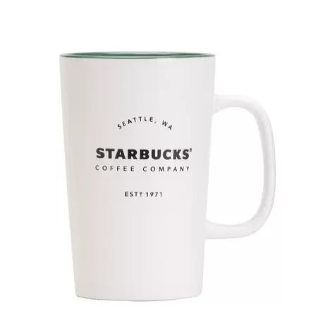 Mug Kopi Starbucks Coffee Cup Cangkir Gelas Keramik Porcelain 355ml - Biasa
