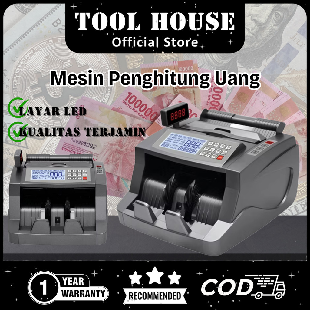 

Tool House [Garansi Toko 1 Tahun] Money Counter Mesin Hitung Penghitung Uang billcounter universal UV Kualitas bagus Mesin Hitung Uang Terbaru THS
