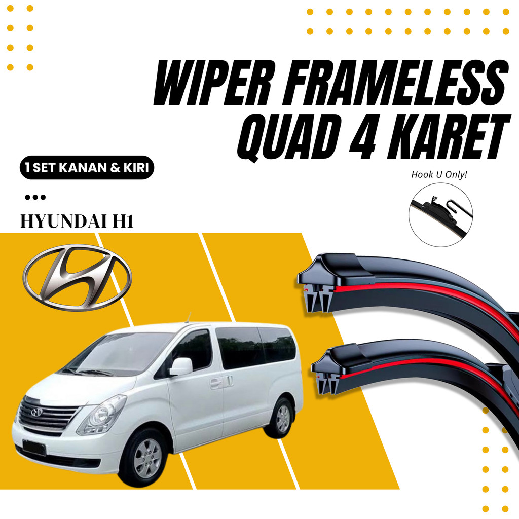 Wiper Mobil Quad Hyundai H1 Premium Satu Pasang Kiri Kanan ANTAPANI MOTOR