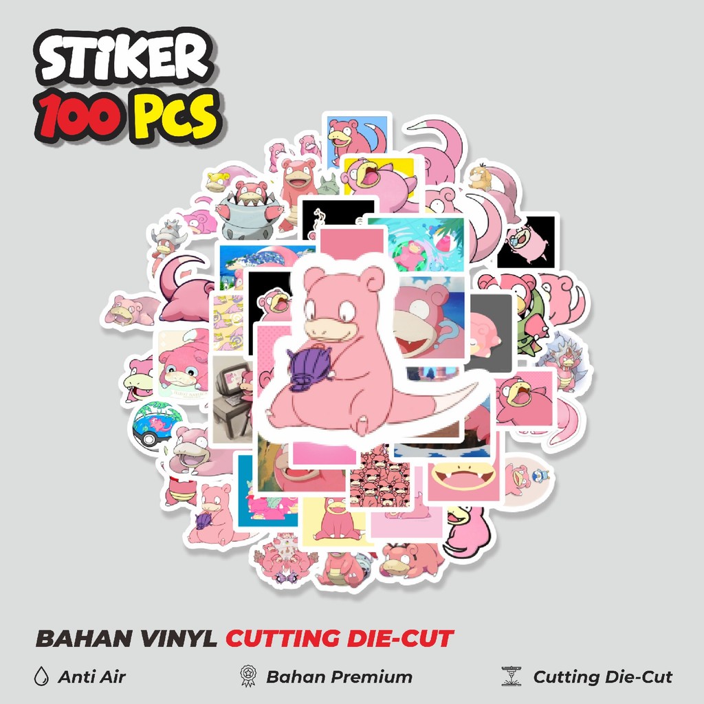 

Terbaru! 50 pcs Stiker Kartun Pokemon Slowpoke Dekorasi Lucu Kreatif untuk Notebook, Skateboard, HP
