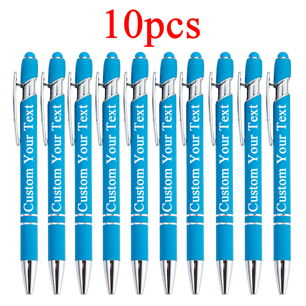 

10Pcs Ballpoint Pens Personalized Custom Logo Pen With Name Engraving Text School Teacher Stationary Wedding Gift Ball Pen