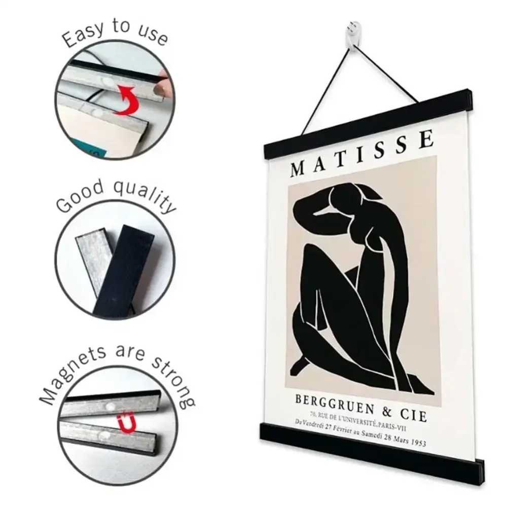 

Magnetic Pine Wood Photo Picture Frame 60cm 70cm 80cm 90cm Poster Print Wooden Hanger Frame Canvas Wall Art Craft Frame Art