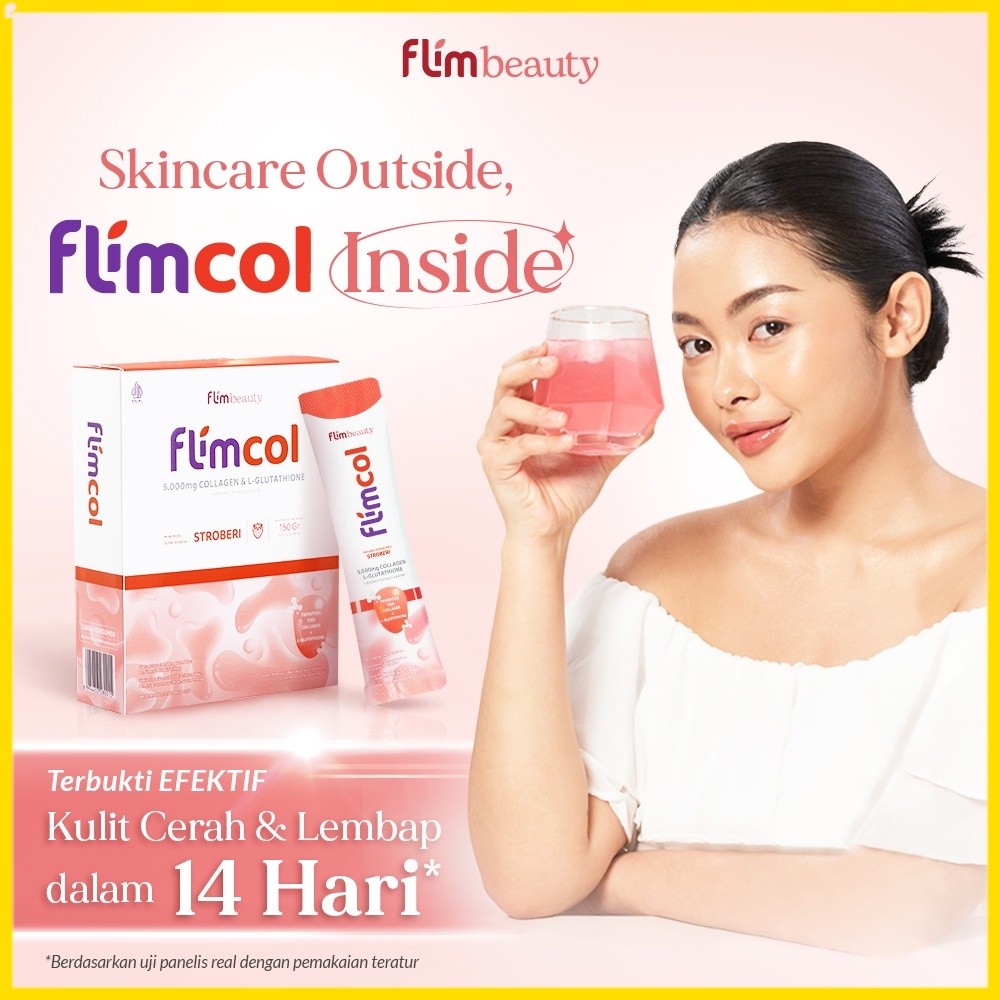 

FLIMCOL 1 BOX ISI 10 SACHET COLLAGEN TRIPEPTIDE 5000MG HALAL BPOM ORI FLIMTY FLIM COL FLIM BEAUTY