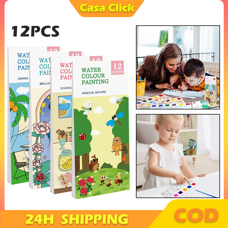 

Buku Gambar Anak Cat Air/1 Set Paket Lukis/Paket Lukisan Anak Buku Gambar Mewarnai