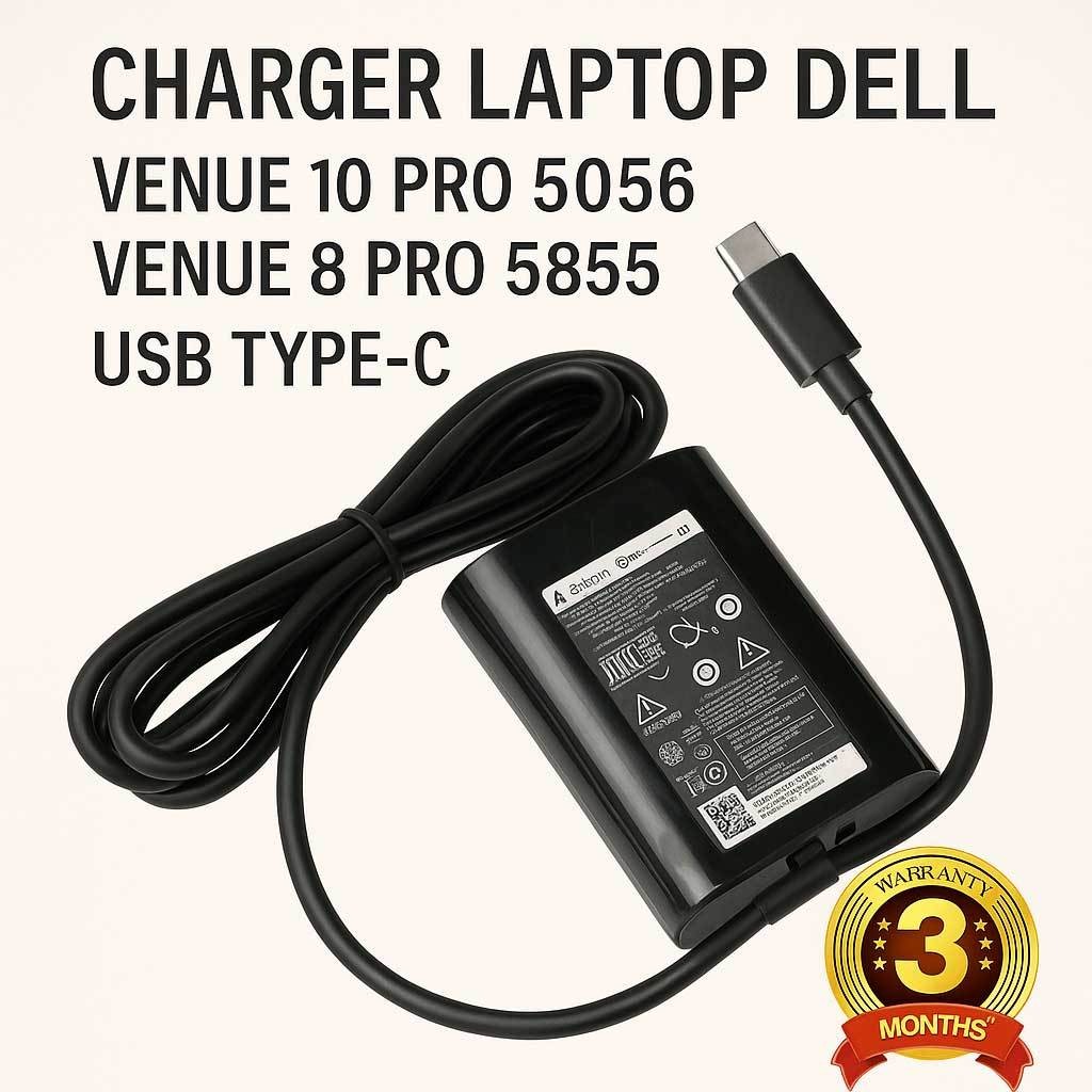 Adaptor Charger Dell Venue 10 Pro (5056)Venue 8 Pro (5855) 45W USB Type-C Ori Garansi 3 Bulan