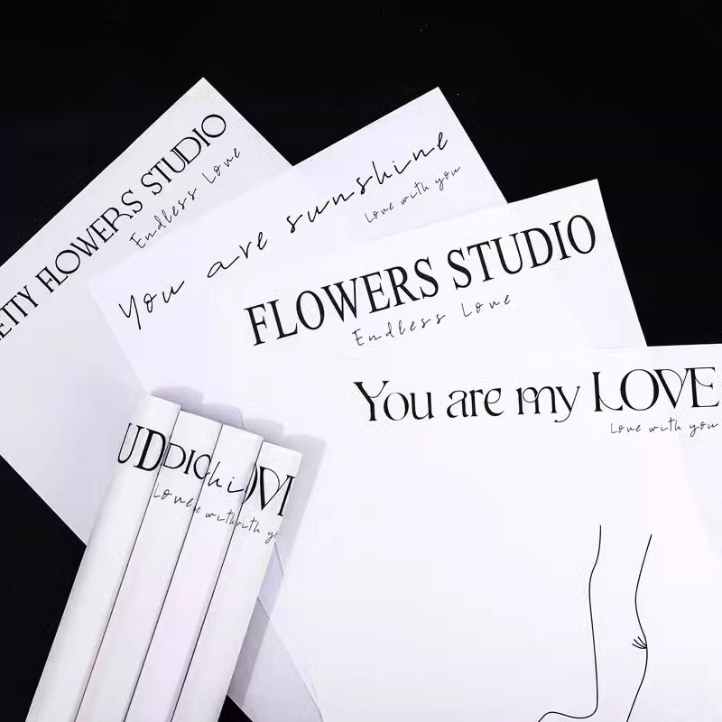 

(LEMBARAN) KERTAS CELLOPHANE LETTERHEAD PATTERN KERTAS PUTIH TULISAN FLOWER STUDIO