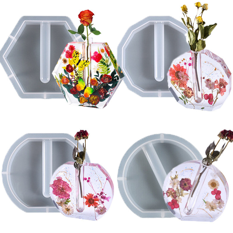 

Epoxy Resin Hydroponic Plant Test Tube Silicone Mold DIY Flower Arrangement Handmade Flower Pot Home Decoration قوالب سيلكون