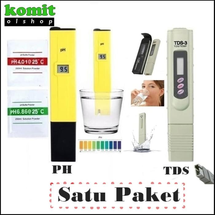 Hot Produk PH Meter Air + TDS Tester Digital Paket Alat Ukur Hidroponik Akuarium Terbaik dan Terlari