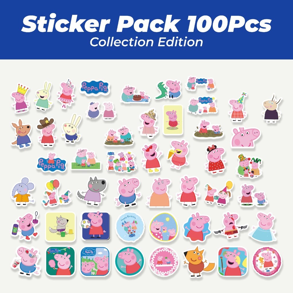 

Hot Sticker Kartun Peppa Pig Sticker Lucu Anti Air Stikers Berperekat Waterproof Sticker Decal Buat Motor Helm Buku Journal Koper Casing HP Laptop Botol Minum