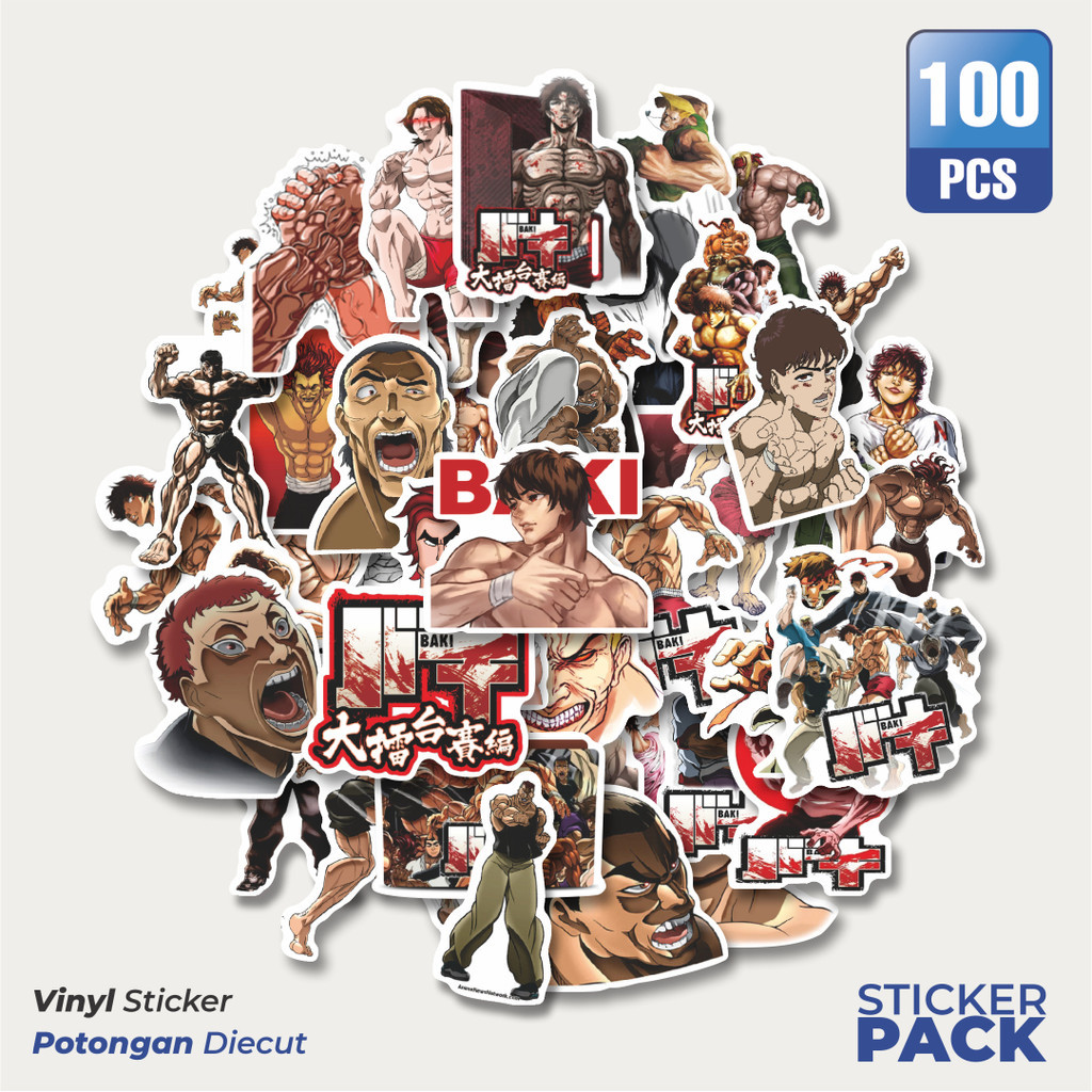 

Stiker Vinyl Sticker Anime Baki The Grappler Waterproof Aesthetic- Untuk Laptop, Motor, dan Helm - Paper Stationery Pack