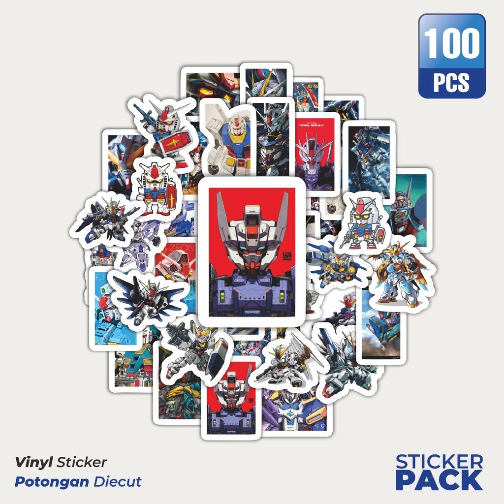 

Stiker Vinyl Stiker Gundam V7 Waterproof Aesthetic- Untuk Laptop, Motor, dan Helm - Paper Stationery Pack