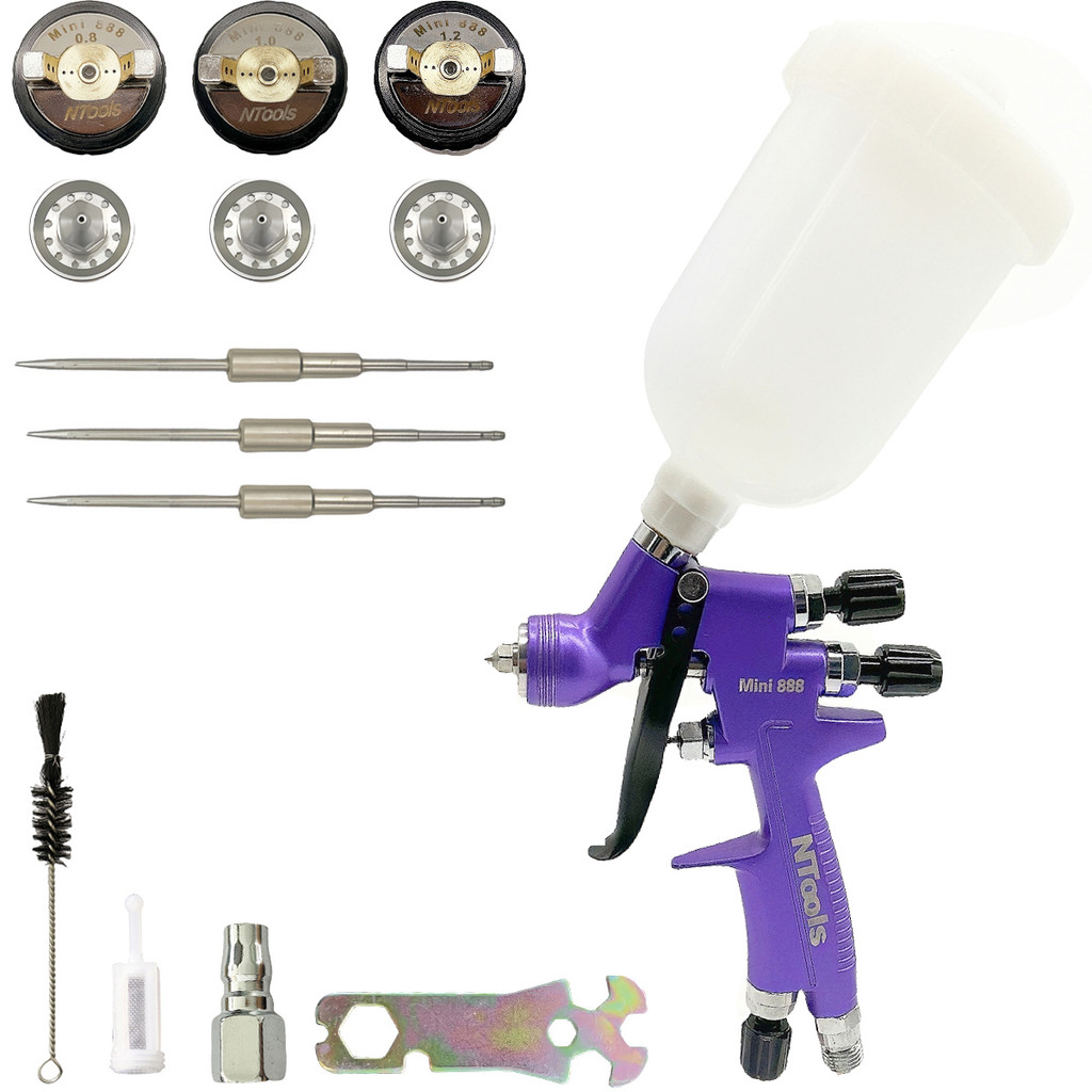 

1.2MM Spray Gun With 1.0mm and 0.8mm Nozzle Kit 250CC Tank Air Spray Gun Mini Spray Gun For Car Paint AIrbrush