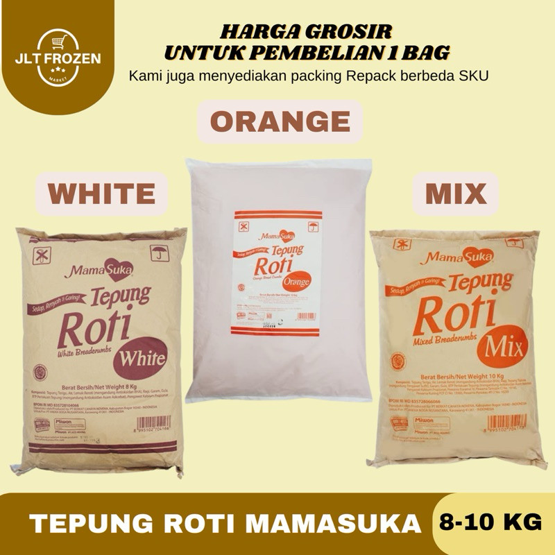 

Tepung Roti / Panir / Breadcrumbs Mamasuka Orange / Mix / White - KARUNG 8kg / 10kg